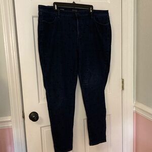 Talbots Dark Wash with velvet bow details Jeans 20W plus